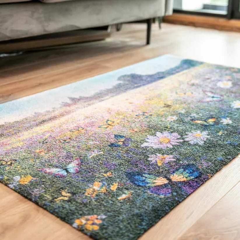 Sea Of Flowers Wash And Dry Mat - London Luxury Rugs Online