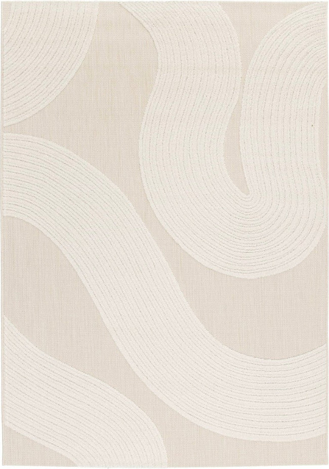 Beige fabric with circular pattern