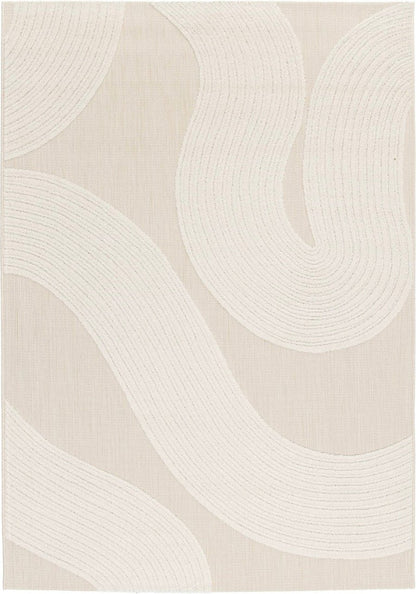 Beige fabric with circular pattern