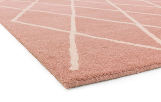 Asiatic Albany Geometric Rug Collection in soft pink with modern geometric pattern for stylish interiors