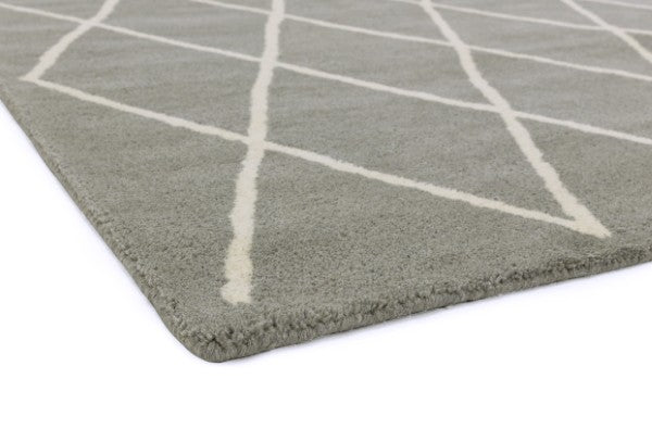 Asiatic luxury Albany geometric rug UK in soft grey with cream intersecting lines pattern