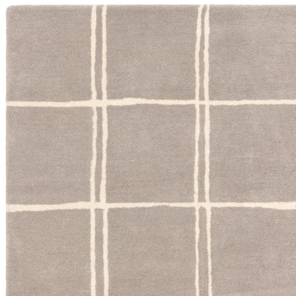 Asiatic luxury Albany geometric rug UK in neutral tones with a soft textured grid pattern