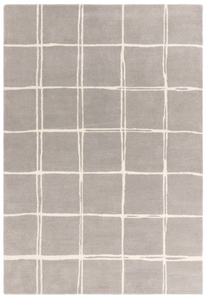 Asiatic luxury Albany geometric rug UK in neutral tones with a grid pattern