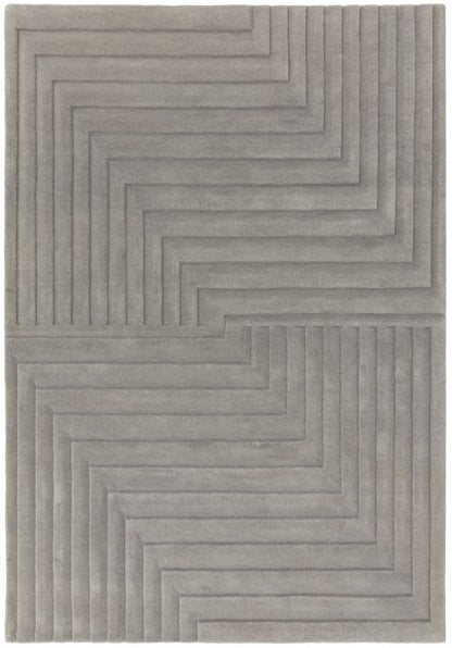 Asiatic Contemporary Plains Rug luxury grey rug with modern geometric pattern and textured design