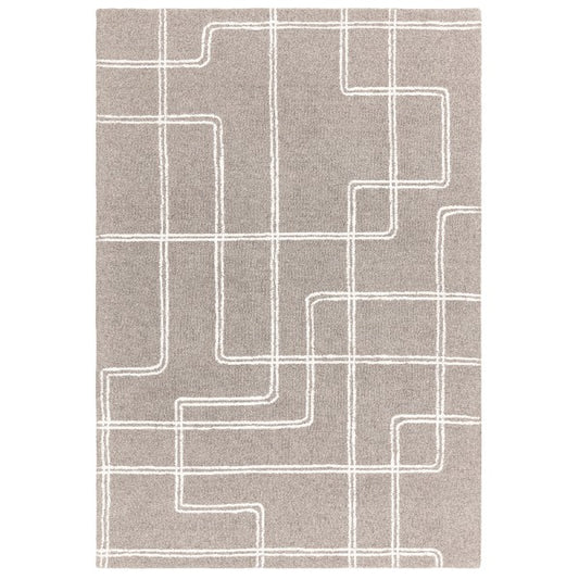 Ada Contemporary Rug Collection from Asiatic Rugs featuring a stylish geometric pattern in grey and white