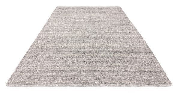 Luxury Asiatic Boho Abbus Rug in soft grey tones with textured striped design