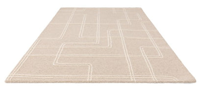 Asiatic Boho Collection Ada Rug luxury beige textured floor covering with geometric pattern