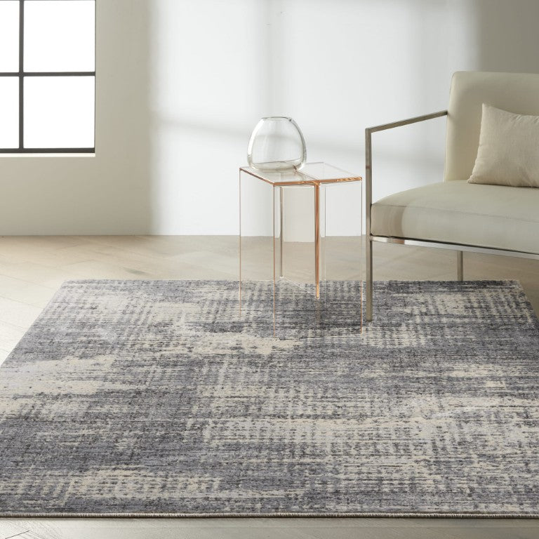 Nourison The Calvin Klein Rush Rug Collection in Grey with Abstract Design for Modern Home Décor