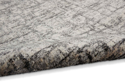 Luxury Nourison rug from The Calvin Klein Rush Rug Collection with modern grey and beige pattern