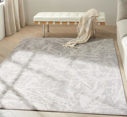 Luxurious Nourison Rug from The Calvin Klein Rush Rug Collection in modern light grey design