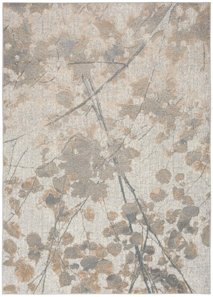 Nourison Luxury Rug from The Calvin Klein Rush Rug Collection with a subtle leaf design in neutral tones