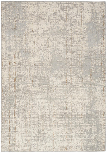 Luxury Nourison Calvin Klein Rush Rug Collection in Cream and Grey with Abstract Texture