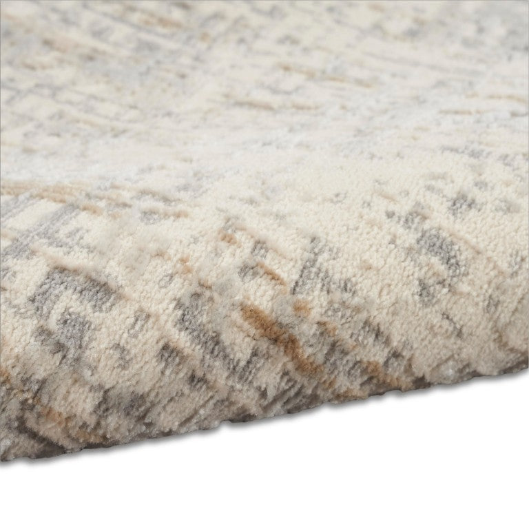 Close-up of plush texture in The Calvin Klein Rush Rug Collection, featuring neutral tones and a soft finish