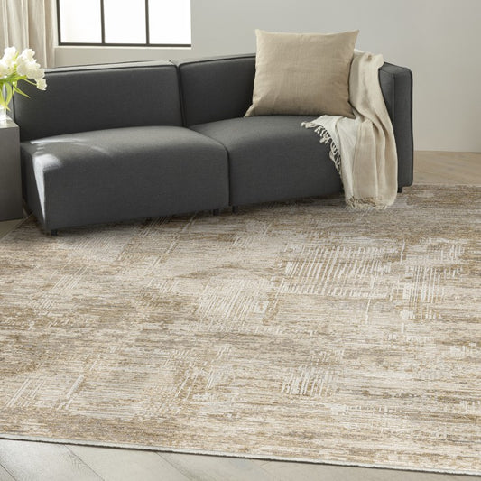 Luxury rug from The Calvin Klein Summit Rug Collection in neutral tones, enhancing modern living spaces.