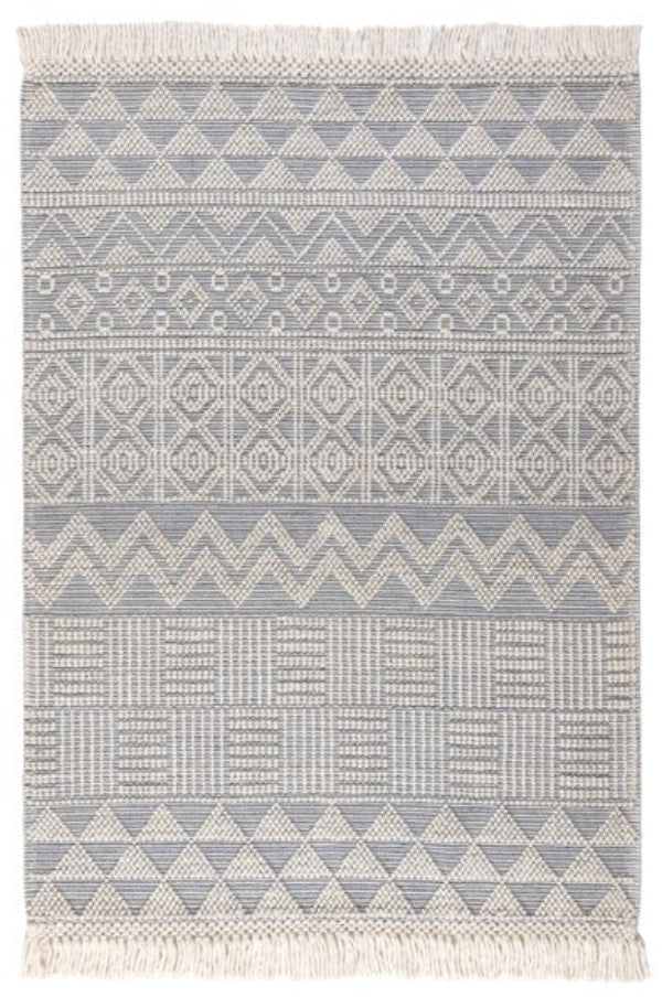 Concept Looms Anya Rug luxury rug with geometric patterns in grey and white tones