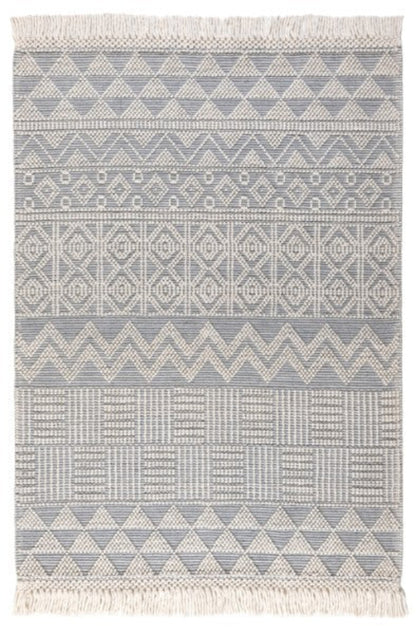 Concept Looms Anya Rug luxury rug with geometric patterns in grey and white tones