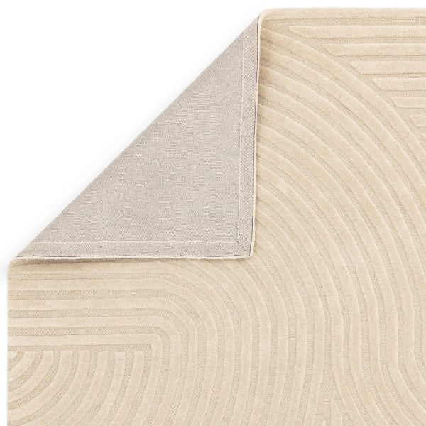 Asiatic luxury rug from the Contemporary Plains Collection - Hague in beige with textured geometric pattern