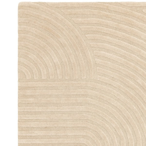 Asiatic luxury rug from the Contemporary Plains Collection - Hague with textured geometric beige design