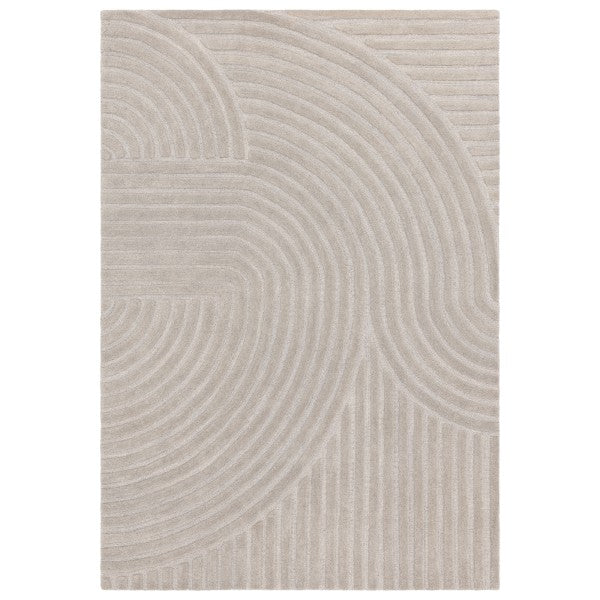 Asiatic luxury rug from the Contemporary Plains Collection - Hague in neutral tones with curved textured patterns