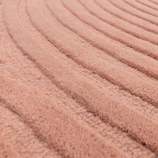 Close-up view of Asiatic luxury rug from the Contemporary Plains Collection - Hague in soft textured pink design