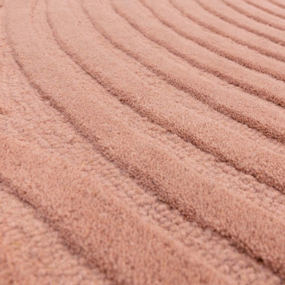 Close-up view of Asiatic luxury rug from the Contemporary Plains Collection - Hague in soft textured pink design