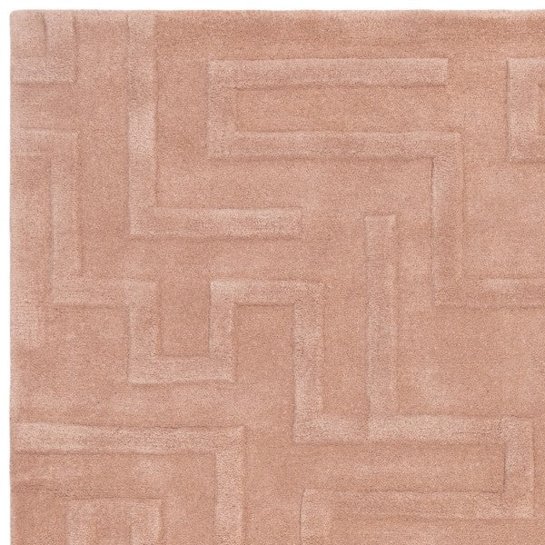 Asiatic Contemporary Plains Collection Maze Rug in soft pink with textured geometric pattern