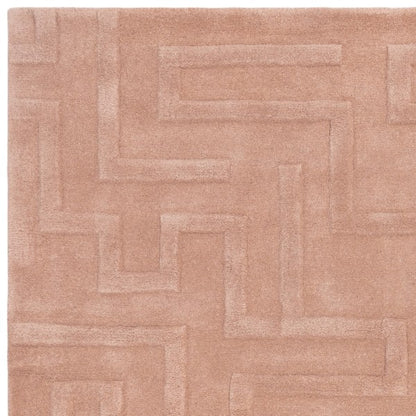 Asiatic Contemporary Plains Collection Maze Rug in soft pink with textured geometric pattern