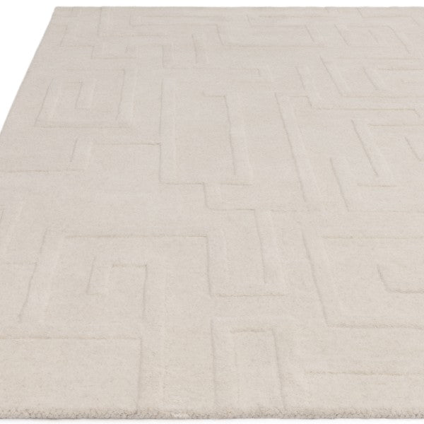 Asiatic Contemporary Plains Collection Maze Rug in soft beige with subtle maze pattern luxury rug