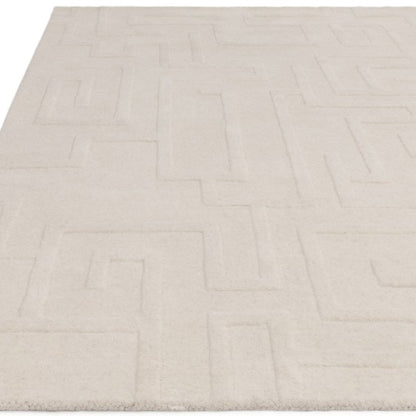 Asiatic Contemporary Plains Collection Maze Rug in soft beige with subtle maze pattern luxury rug