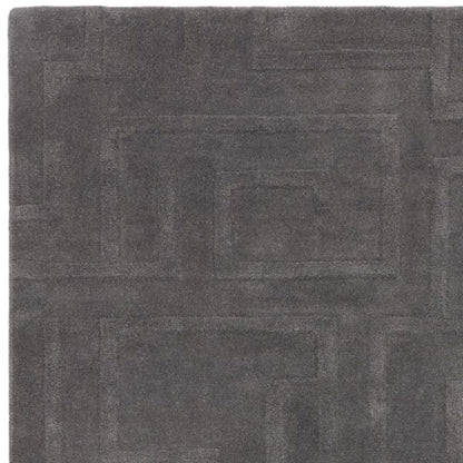 Asiatic Contemporary Plains Collection Maze Rug in dark grey with subtle geometric maze pattern