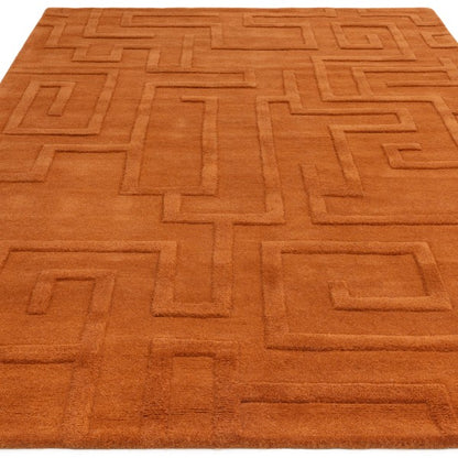 Asiatic Luxury Rug in brown with geometric maze pattern from Contemporary Plains Collection Maze Rug