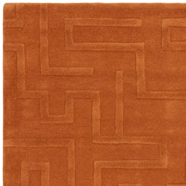 Asiatic Contemporary Plains Collection Maze Rug in warm brown with textured geometric pattern