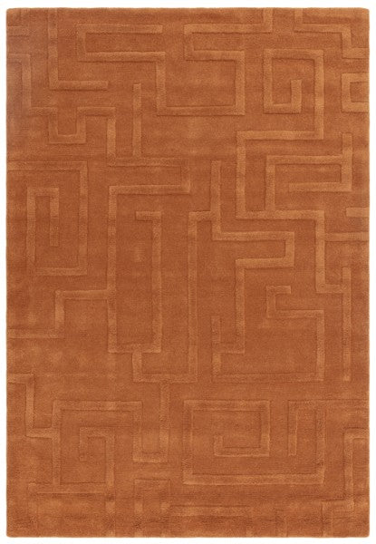 Asiatic luxury rug in warm brown tone featuring a geometric pattern from the Contemporary Plains Collection Maze Rug