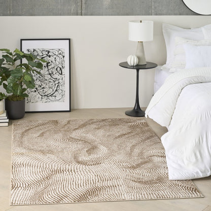 Elegant Luxury Rug from The DKNY Central Park West Rug Collection, featuring a modern wavy design.