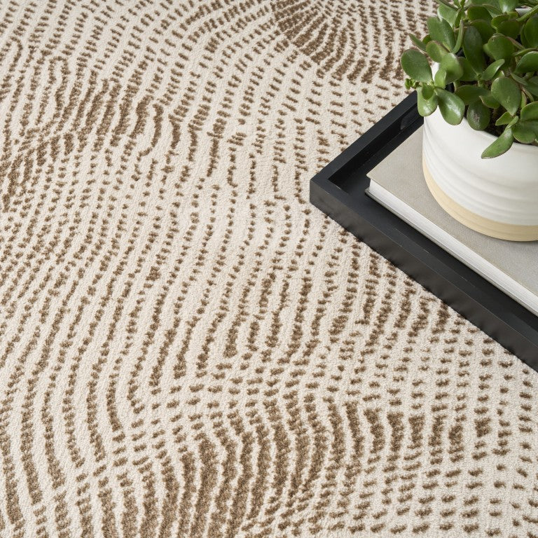 Stylish Nourison luxury rug featuring a wavy pattern from The DKNY Central Park West Rug Collection