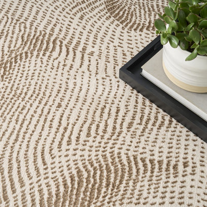 Stylish Nourison luxury rug featuring a wavy pattern from The DKNY Central Park West Rug Collection