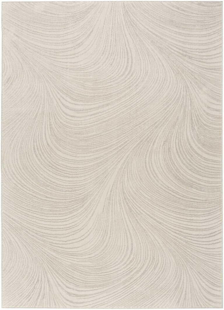 Luxury Nourison rug from The DKNY Central Park West Rug Collection with a sophisticated wave pattern in neutral tones