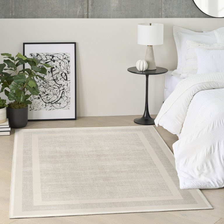 Elegant Nourison Luxury Rug from The DKNY Grand Street Rug Collection in a modern bedroom setting