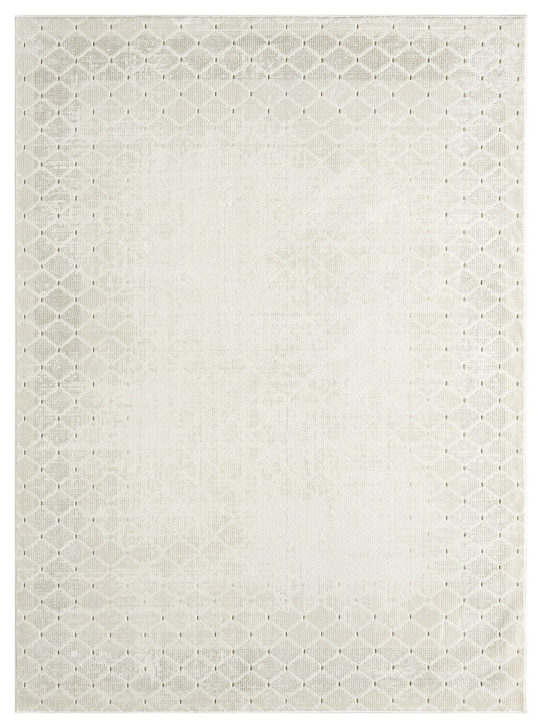 Elegant Nourison DKNY Grand Street Rug Collection in Soft Beige with Geometric Patterns