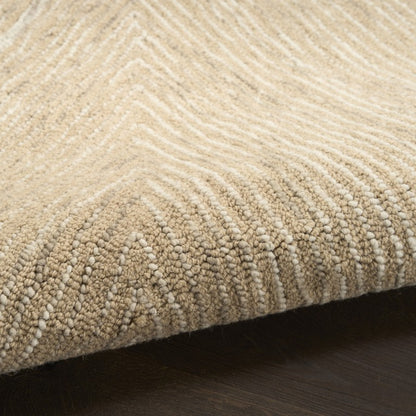 Textured beige Nourison rug from The DKNY Pure Angles Rug Collection, perfect for elegant home decor