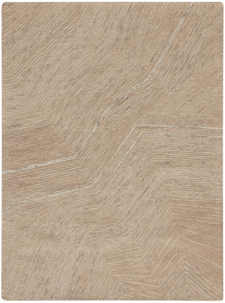 Nourison DKNY Pure Angles Rug Collection with a modern abstract design in warm beige tones