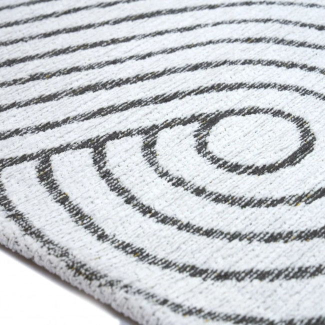 Close-up of a rug with circular pattern