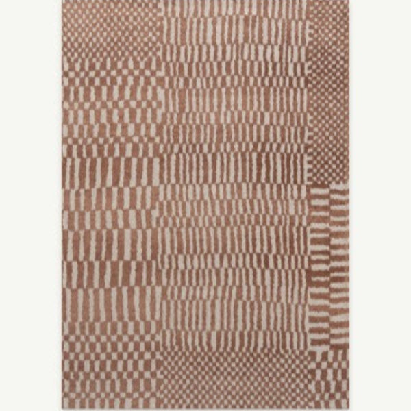 Louis De Poortere Berber Rug luxury design with beige and brown geometric patterns