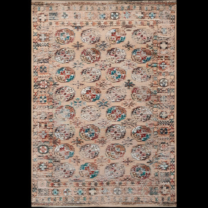 Louis De Poortere Kasak rug luxury design with intricate cream and pastel coloured patterns