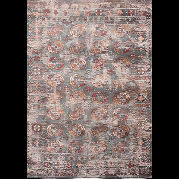 Louis De Poortere Kasak rug luxury design with intricate vintage patterns in muted earthy tones