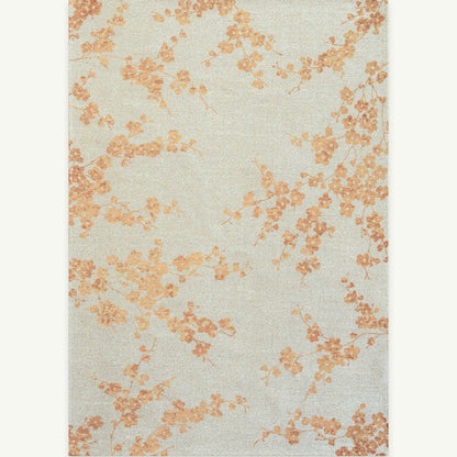Luxury Louis De Poortere Sakura rug with delicate peach floral patterns on a soft beige background