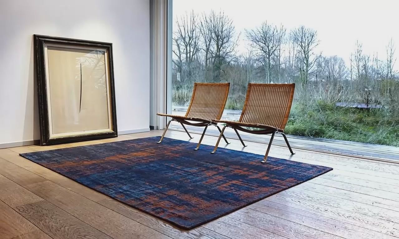 Louis De Poorterre Venetian Dust - Sunset Blue - London Luxury Rugs
