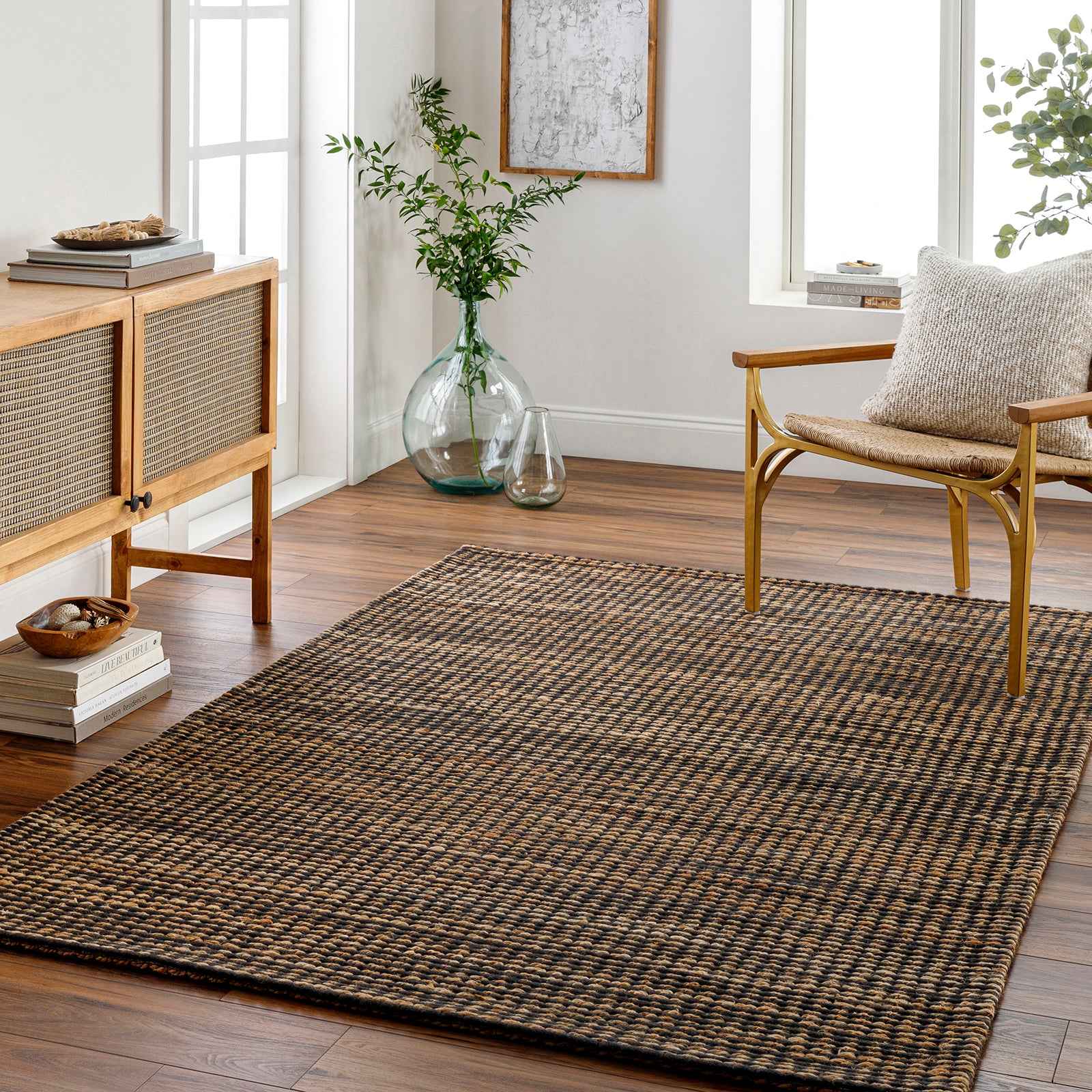 Priya Hand Woven Jute Wool Rug