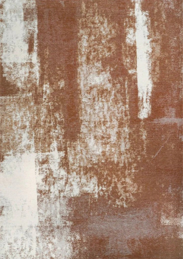 Rust Copper Easy Clean Rug featuring a textured abstract design for effortless maintenance