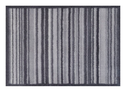 Turtle Mat Striped Floor Mat in Grey with Soft Texture and Durable Design for Home Entryway